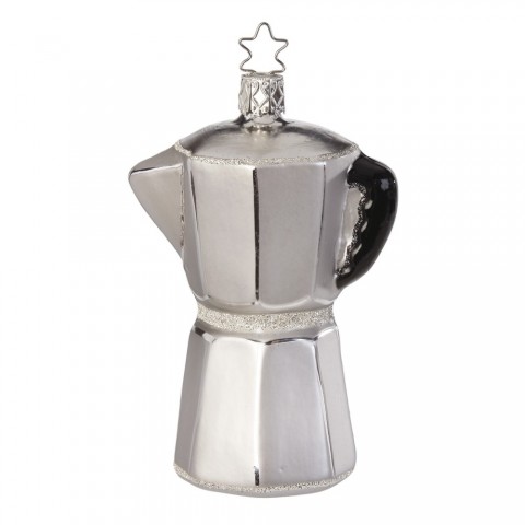 NEW - Inge Glas Glass Ornament - Espresso Coffee Pot